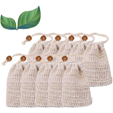 Sacchetti di sapone 10 sacchetti di sapone naturale con custodia per sapone schiumogeno per sapone schiumogeno, asciugatura, esfoliazione, massaggio