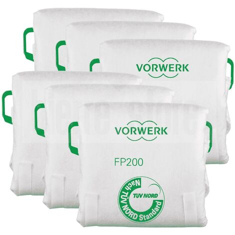 12 sacchetti per aspirapolvere Vorwerk Folletto VK 200, confezione doppia:  2 scatole da 6 sacchetti per