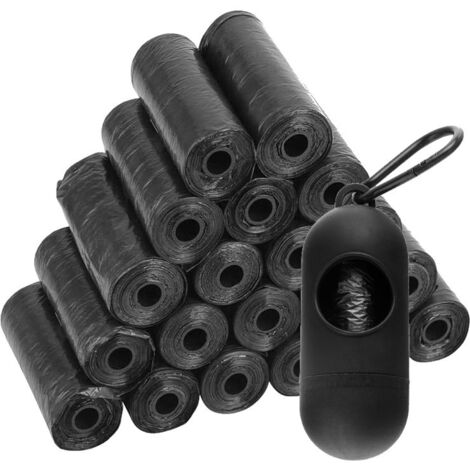 Sacchetti per escrementi di cane 20 rotoli (300 pezzi) + custodia
