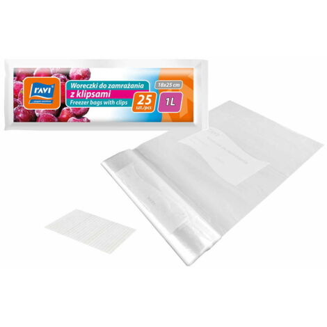 Sacchetti per il congelamento con clip 1 l 25 pz.