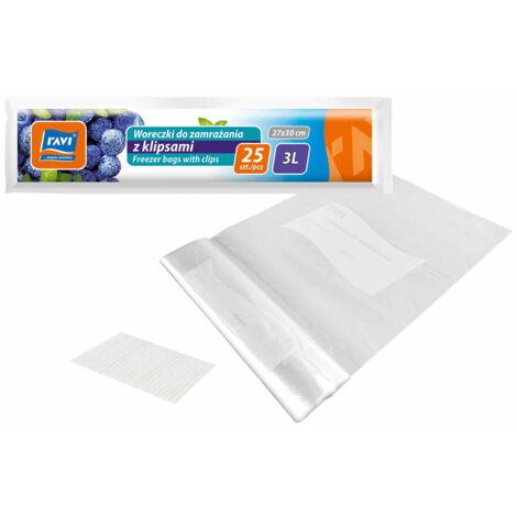 Sacchetti per il congelamento con clip 3 L 25 pezzi
