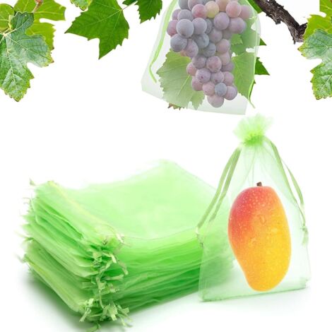 Sacchetti per la protezione dell'uva, 100 pezzi 17  23 sacchetti per la protezione della frutta, sacchetti per la protezione dell'uva con coulisse, sacchetti per la protezione della frutta delle piant