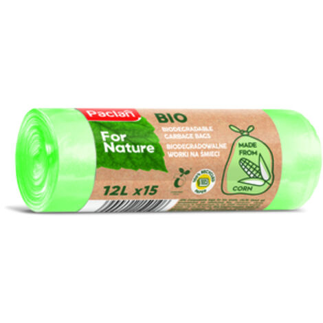 Sacchetti per la spazzatura biodegradabili Paclan for Nature 12L 15 pezzi