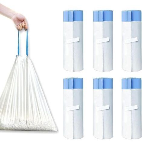 Sacchetti per lettiera per gatti RMAN 500 x 450 mm con maniglia per il trasporto, autopulenti, biodegradabili, durevoli, antistrappo, 6 rotoli/90 pezzi