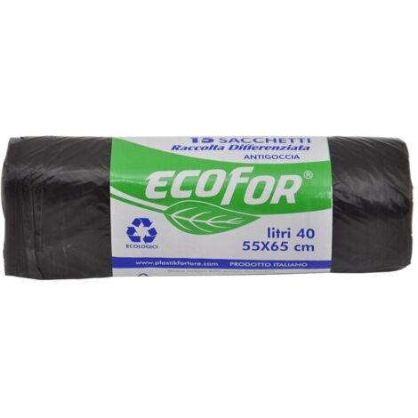 SACCHETTI PER PATTUMIERA cm 55 x  65  cf.15 pz - trasparenti FORTORE 50 CF