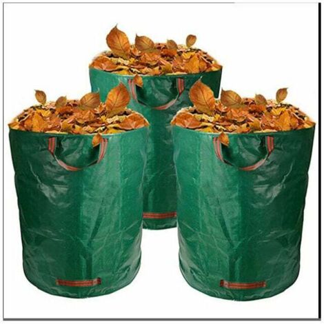 Sacchetti per rifiuti verdi (confezione da 3) Sacchetti per foglie resistenti, ideali per raccogliere rami ed erba dai rifiuti del giardino (verdi)