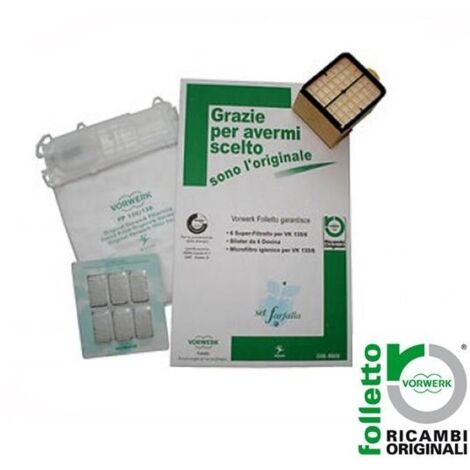 SACCHETTI SET FARFALLA FOLLETTO VORWERK VK 135 VK 136 ORIGINALE