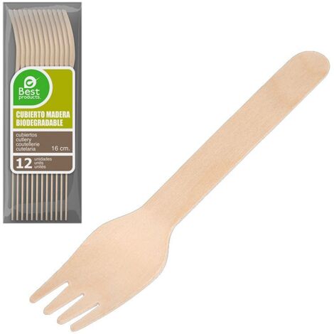 Sacchetto da 12 Forchette in Legno 16 cm Migliori Prodotti Verde