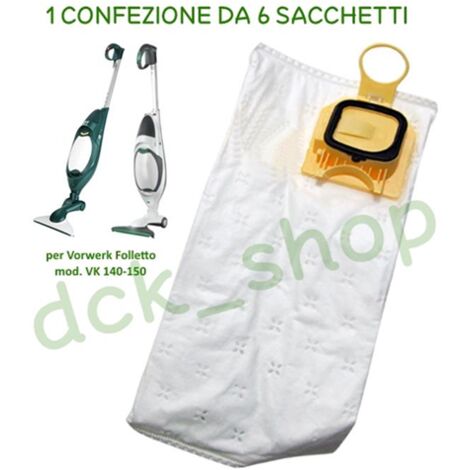 sacchetto folletto compatibili vk140-vk150 aspirapolvere 6 pezzi
