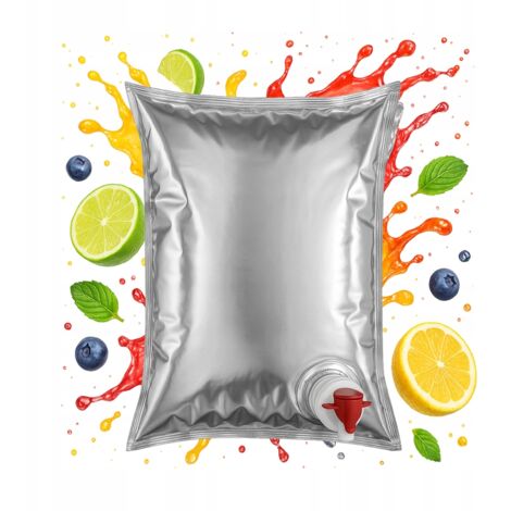 Sacchetto per succhi da 5L con rubinetto METALLICO Per succhi, vino, sciroppo, STRONG Bag in Box