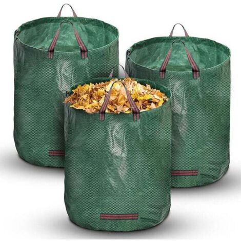 Sacchi da giardino, set di 3 sacchi da giardino da 272 litri, resistenti sacchi per rifiuti da giardino in PP.