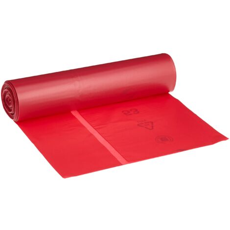 Sacchi della spazzatura DEISS Premium rosso, 60 my, 120 litri