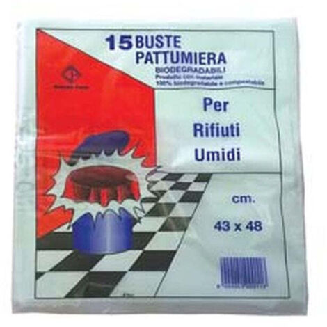 Sacchi pattumiera biodegradabili p/rifiuti umidi cm.43x48 gr.175 pz.15 - 40 cf
