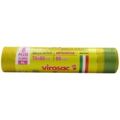 EAC Sacchi pattumiera giallo 70x80cm 8pz virosac 043493