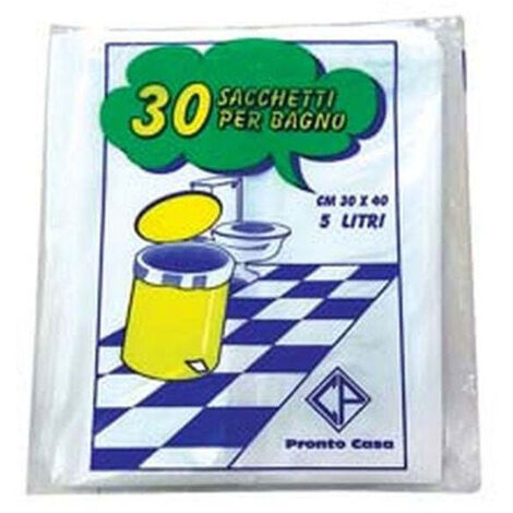 Sacchi pattumiera per bagno bianchi cm.30x40 gr.152 pz.30 - 50 cf