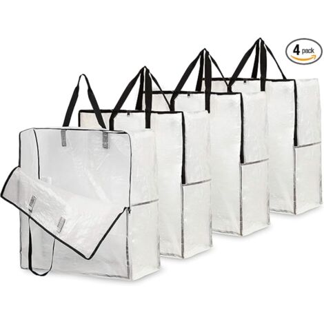 Sacchi per il bucato Ulisem, resistenti, per riporre vestiti, biancheria da letto e piumoni in garage, soffitta o sotto il letto, set da 4