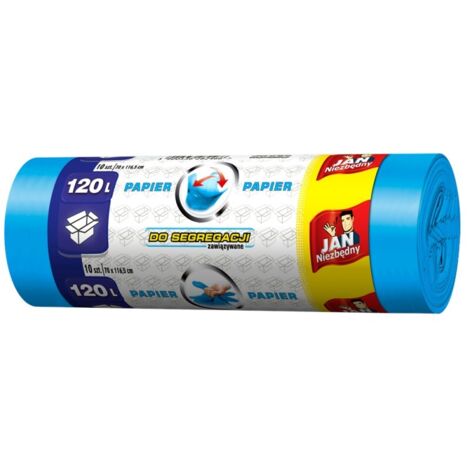 Sacchi per la spazzatura resistenti 120 l per carta 10 pezzi blu