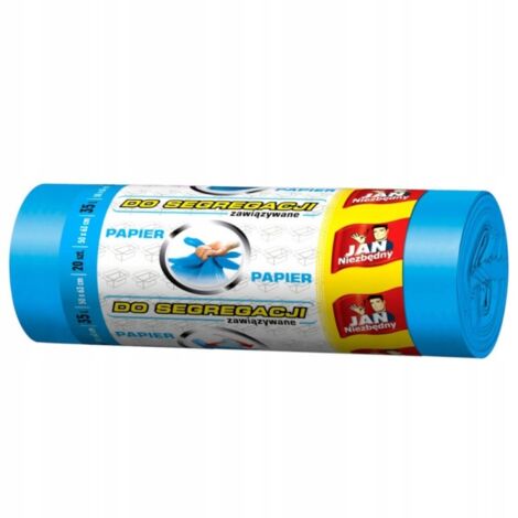 Sacchi per la spazzatura resistenti 35 l per carta 20 pezzi blu