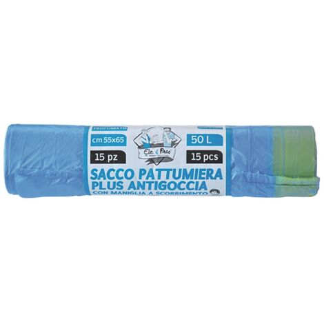 SACCHI PER NETTEZZA URBANA 'PLUS ANTIGOCCIA' cm 55x65 - rt.15 pz - verdi
