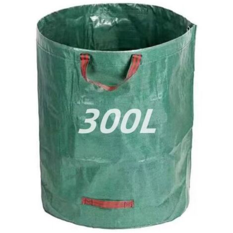 Sacchi per rifiuti da giardino KZQ resistenti con manici, 300 l, riutilizzabili per rifiuti da giardino, talee, rifiuti vegetali, erba e foglie.