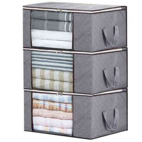 Sacchi portaoggetti pieghevoli e resistenti, di grandi dimensioni, per biancheria da letto, piumoni, abbigliamento stagionale o cuscini.
