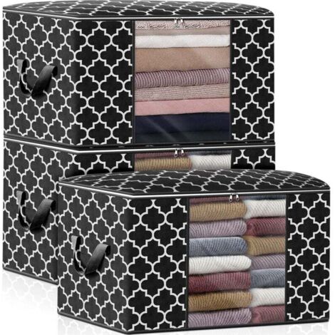 Sacchi portaoggetti Ulisem da 100 litri, confezione da 3 grandi contenitori portaoggetti per coperte, vestiti e biancheria da letto, comodi