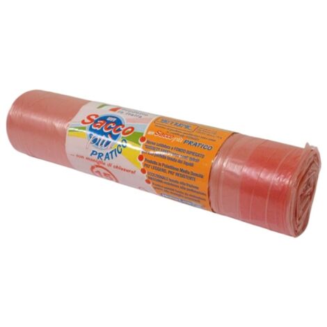 SACCHI RIFIUTI 40L 55X65CM 15PZ ROSA MANIGLIE