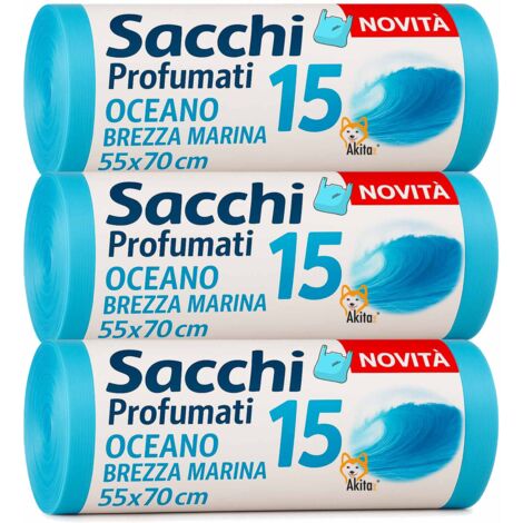 Sacchi spazzatura Manici Profumati Brezza marina 45 PZ 55x70cm
