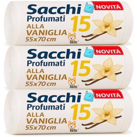 Sacchi spazzatura Manici Profumati Vaniglia 45 PZ 55x70cm