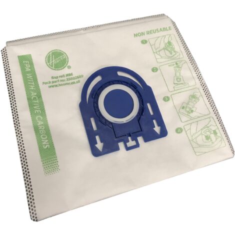 Sacchi XL per aspirapolvere Hoover H86, originali, in microfibra, EPA puro, ai carboni attivi, antiodore, filtraggio extra, compatibili con Hoover H-ENERGY 700, 4 pezzi