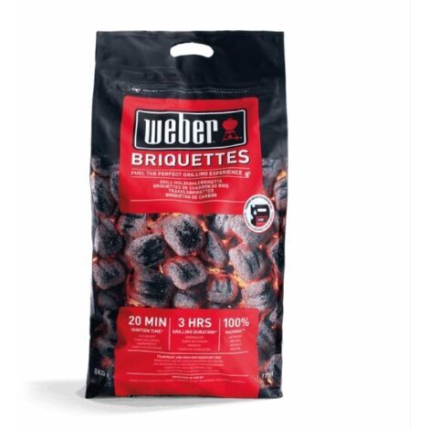 Sacco 8Kg Brichetti Di Carbone Weber 17667130 Barbecue Griglia Bbq Brace