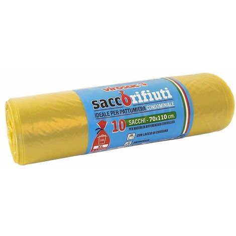 Sacco condominiale 70x110cm rotolo 10pz giallo
