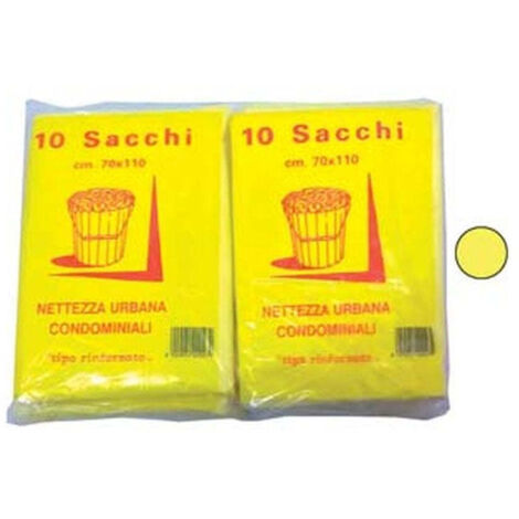 Sacco condominiale rinforzato giallopz.10 - cm.70x110 gr.75 - 10 cf