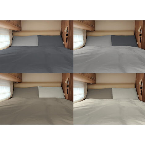 Sacco Copripiumino Camper Roulotte 100% Cotone PERSONALIZZABILE Tinta Unita Double Face, misuraMatrimonialecoloreSassi-Piombo