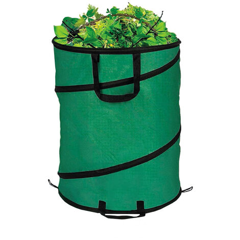 Sacco Fogliame Contenitore Per Giardinaggio Pieghevole Con Manici Rifiuti 44x53cm