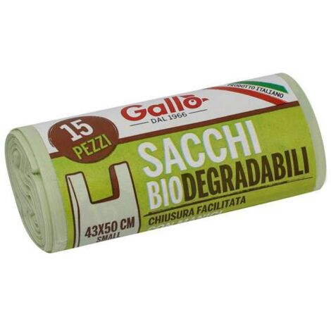 Sacco Immondizia Bio Manici 43X 50 G 8 Pz 15 Gallo
