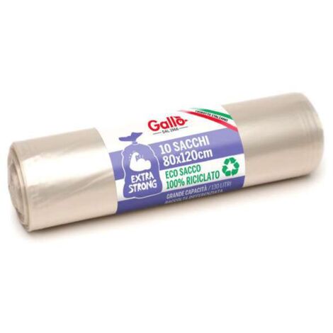 Sacco Immondizia Legacci Trasparente 80X120 G 60 Pz 10 Gallo