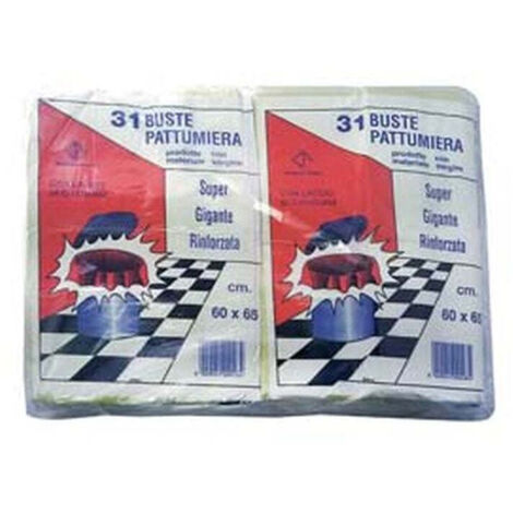 Sacco pattumiera con laccio di chiusura giallo pz.31 - cm.60x65 gr.480 - 20 cf