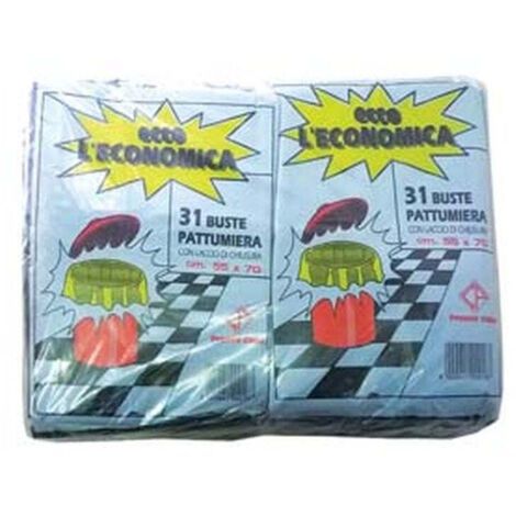 Sacco pattumiera ecco l'economica nero pz.31 - cm.55x70 gr.400 - 20 cf