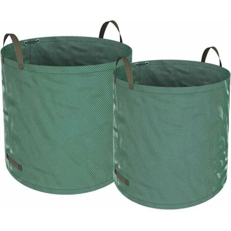 Sacco per rifiuti da giardino 2 pezzi Sacco per rifiuti da giardino resistente - Indipendente e pieghevole, resistente agli strappi - Sacchi per rifiuti riutilizzabili da 272 litri per tazza da recinz