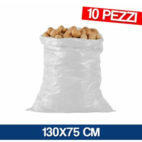 SACCO SACCHI AGRICOLTURA POLIPROPILENE PP OLIVE GRANO FRUTTA 10PZ V/MISUR 30763V 130X75 (26669)