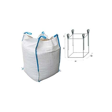 SACCONE IN POLIPROPILENE FONDO CHIUSO E BOCCA APERTA cm.90x90x120 portata kg.1500
