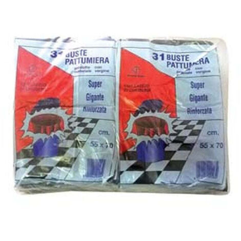 Saccp pattumiera con laccio di chiusura nero pz.31 - cm.55x70 gr.480 - 20 cf