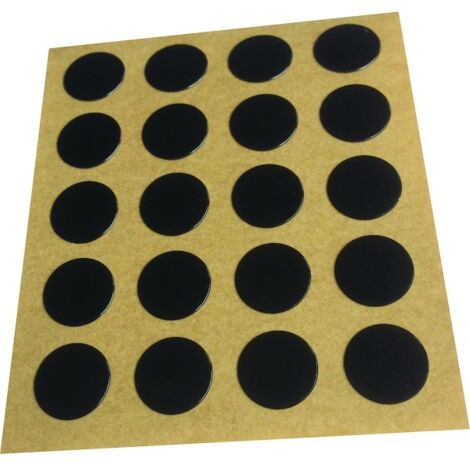 Sachet 100 caches plastique adhésif noir - PRUNIER - SKNF712