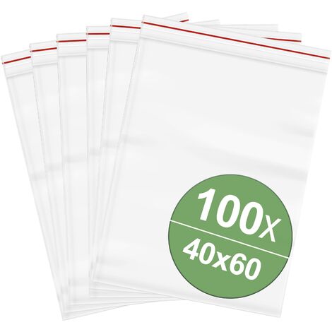 Sachet à fermeture pression sans bande d'inscription (l x H) 40 mm x 60 mm transparent Polyéthylène 100 pc(s) C478562
