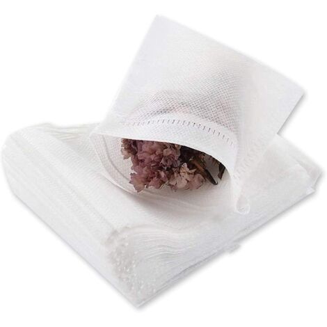 Sachet à Thé Jetable - 7 x 9 cm - Cordon de Fermeture - Pour Thé en Vrac Café Herbes Épices - 400 Pièces