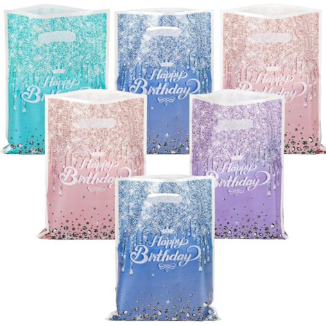 Sachet Cadeau - Lot de 40 - Plastique OPP - Réutilisable - Anniversaire et Fêtes - 25,5cm x 16,5cm