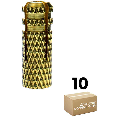Sachet de 10 chevilles laiton Ø12 mm type M10 tout type de fixation - Longueur 32 mm - Ram