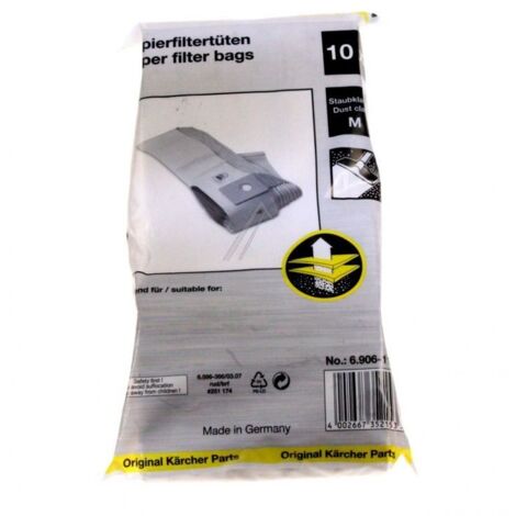 Sachet de 10 sacs pour Aspirateur KARCHER 1407015040