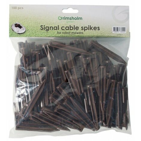 Sachet de 100 clous plastiques pour fixation câbles robot tondeuse – Longueur 27cm – Adapté pour installations jardinage